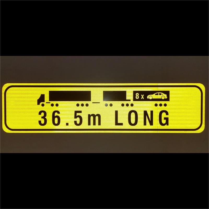 36.5M Long Vehicle Reflective Metal Truck Sign - 